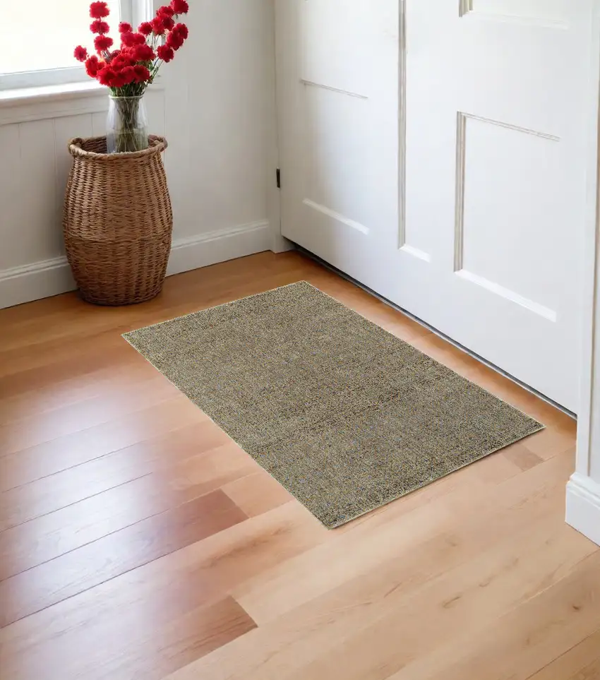 Blue and Silver Geometric Power Loom Area Rug Photo 1