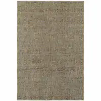 Photo of Silver Gold Rust And Blue Green Geometric Power Loom Stain Resistant Area Rug