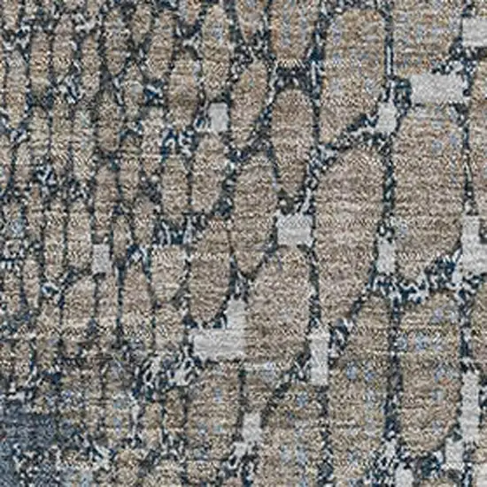 Silver Gray And Beige Abstract Geometric Washable Area Rug With UV Protection Photo 2