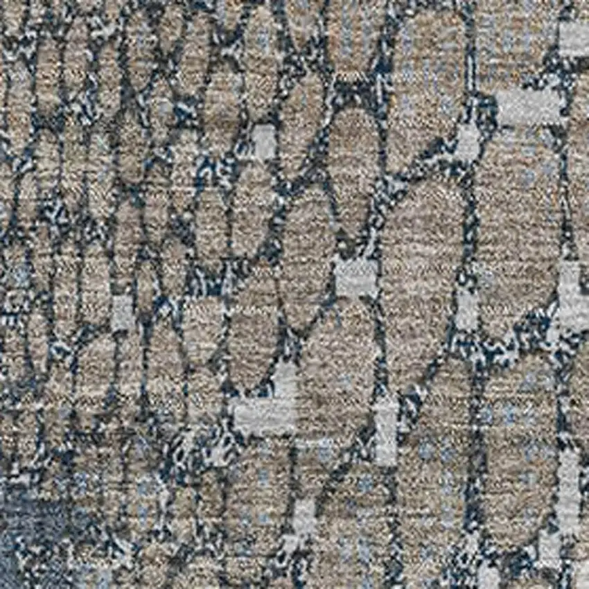 Silver Gray And Beige Abstract Geometric Washable Area Rug With UV Protection Photo 2