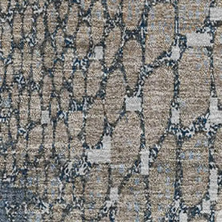 Silver Gray And Beige Abstract Geometric Washable Area Rug With UV Protection Photo 2