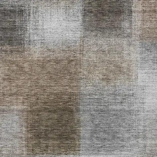 Silver Gray And Beige Abstract Washable Indoor Outdoor Area Rug Photo 4