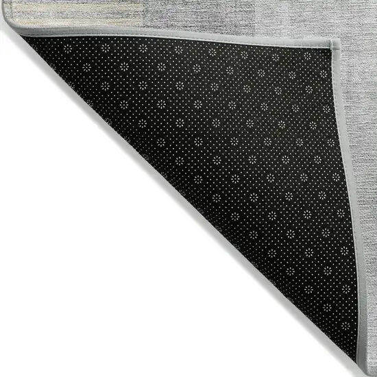 Silver Gray And Beige Geometric Washable Indoor Outdoor Area Rug Photo 2