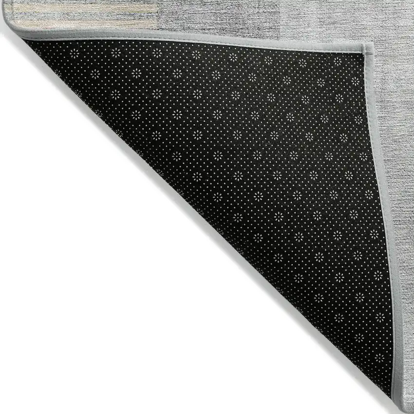 Silver Gray And Beige Geometric Washable Indoor Outdoor Area Rug Photo 2