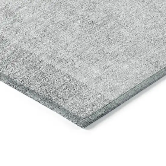 Silver Gray And Beige Geometric Washable Indoor Outdoor Area Rug Photo 3