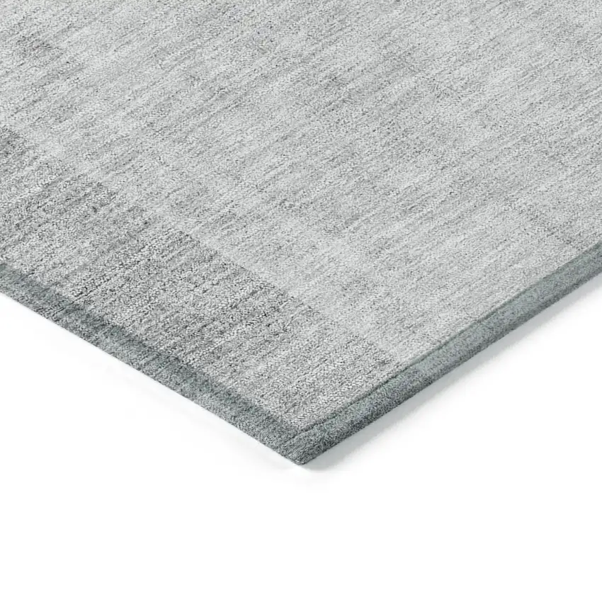 Silver Gray And Beige Geometric Washable Indoor Outdoor Area Rug Photo 3