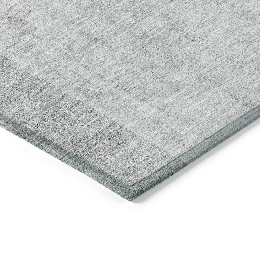 Silver Gray And Beige Geometric Washable Indoor Outdoor Area Rug Photo 3