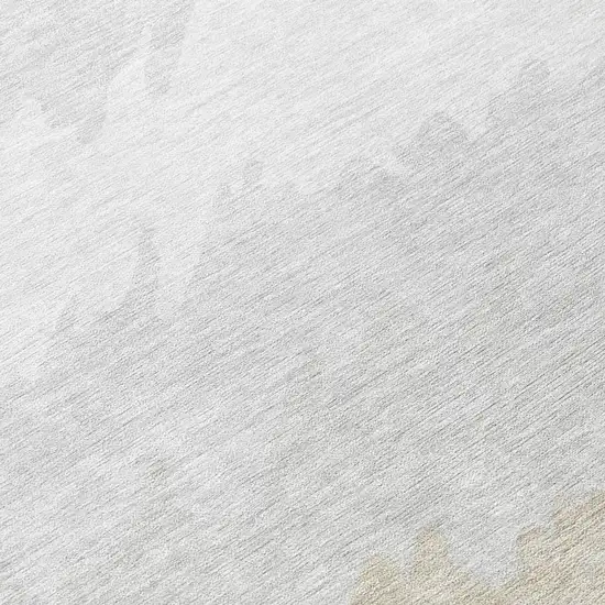 Silver Gray And Beige Striped Washable Indoor Outdoor Area Rug Photo 7