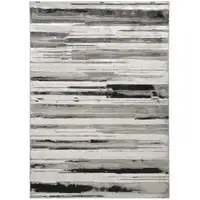 Photo of Silver Gray And Black Abstract Area Rug