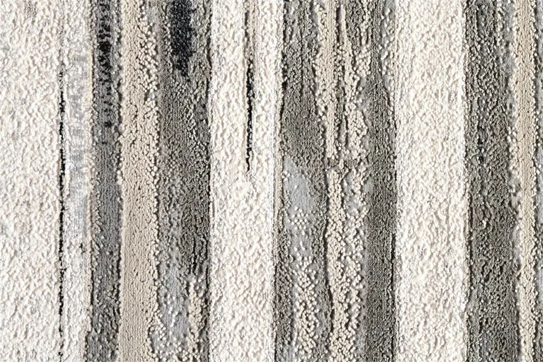 Silver Gray And Black Abstract Stain Resistant Area Rug Photo 5