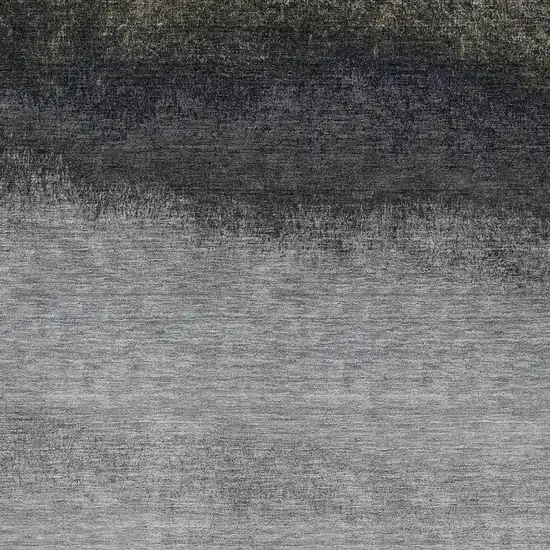 Silver Gray And Black Ombre Washable Area Rug With UV Protection Photo 3