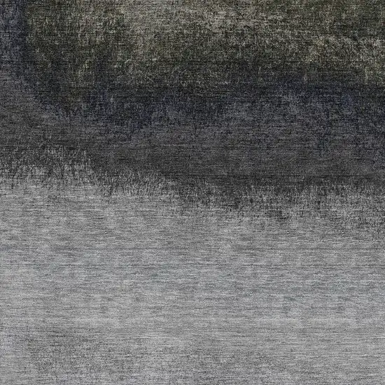Silver Gray And Black Ombre Washable Area Rug With UV Protection Photo 3