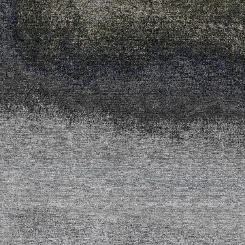 Silver Gray And Black Ombre Washable Area Rug With UV Protection Photo 3