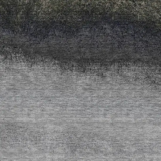 Silver Gray And Black Ombre Washable Area Rug With UV Protection Photo 3