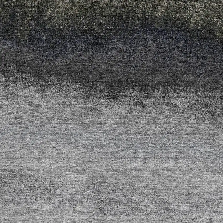 Silver Gray And Black Ombre Washable Area Rug With UV Protection Photo 3