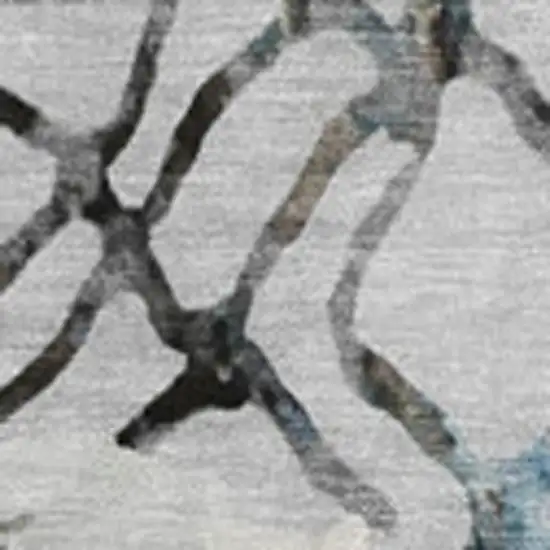 Silver Gray And Brown Abstract Washable Area Rug With UV Protection Photo 9