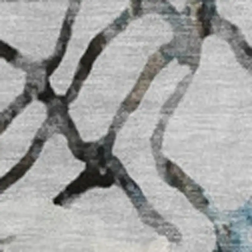 Silver Gray And Brown Abstract Washable Area Rug With UV Protection Photo 9