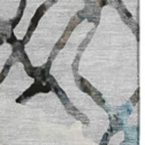 Silver Gray And Brown Abstract Washable Area Rug With UV Protection Photo 3