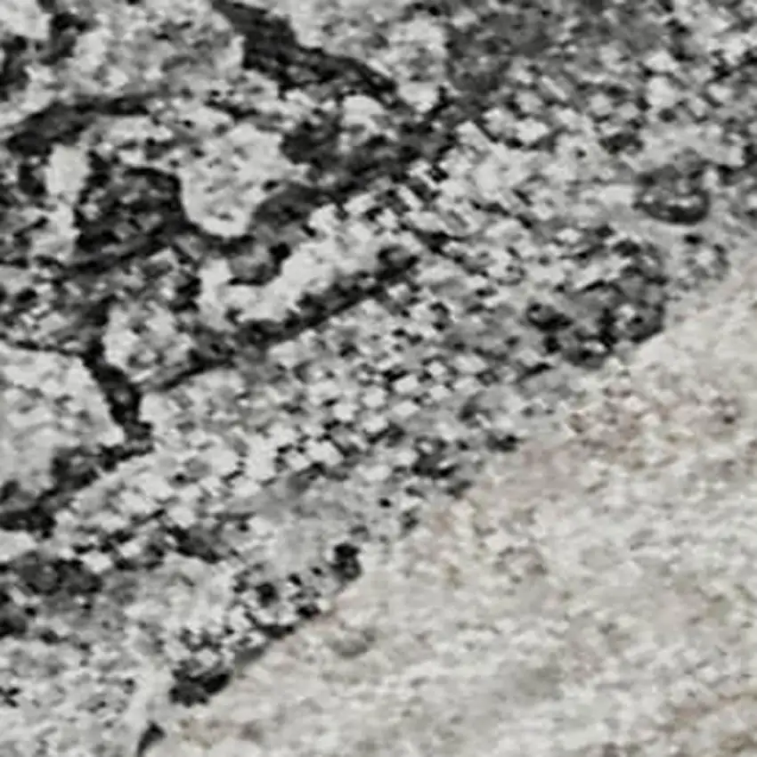 Silver Gray And Brown Geometric Washable Area Rug With UV Protection Photo 3