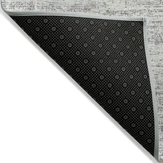 Silver Gray And Charcoal Abstract Washable Indoor Outdoor Area Rug Photo 3