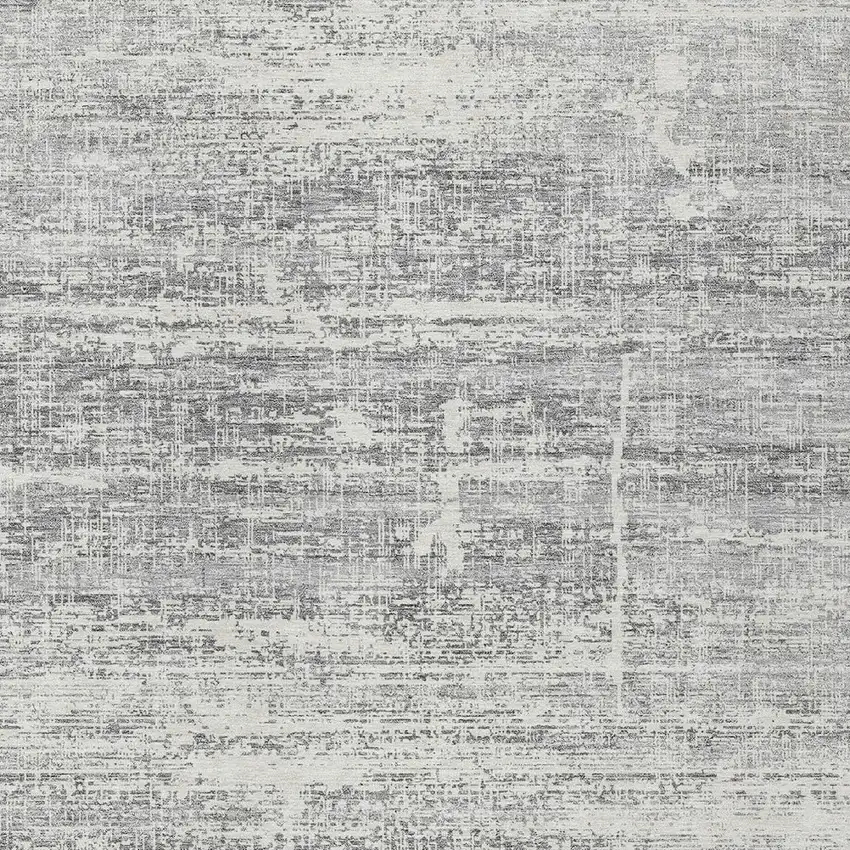 Silver Gray And Charcoal Abstract Washable Indoor Outdoor Area Rug Photo 6