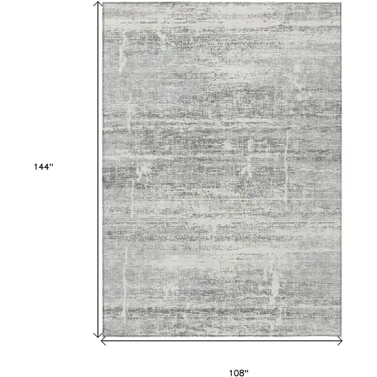 Silver Gray And Charcoal Abstract Washable Indoor Outdoor Area Rug Photo 3