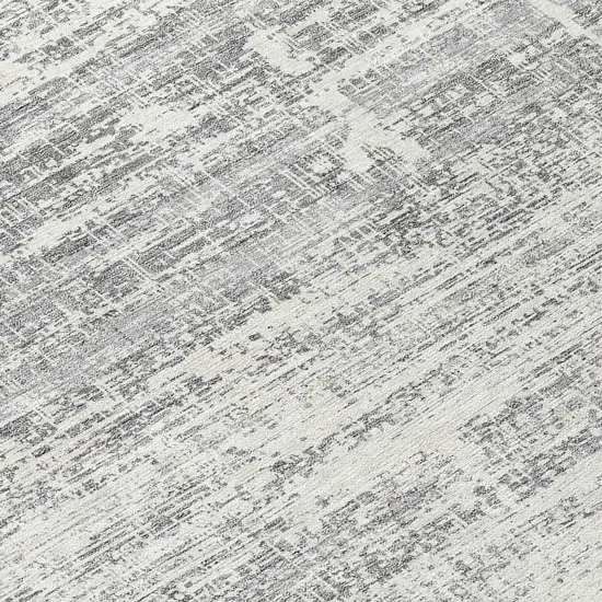 Silver Gray And Charcoal Abstract Washable Indoor Outdoor Area Rug Photo 8