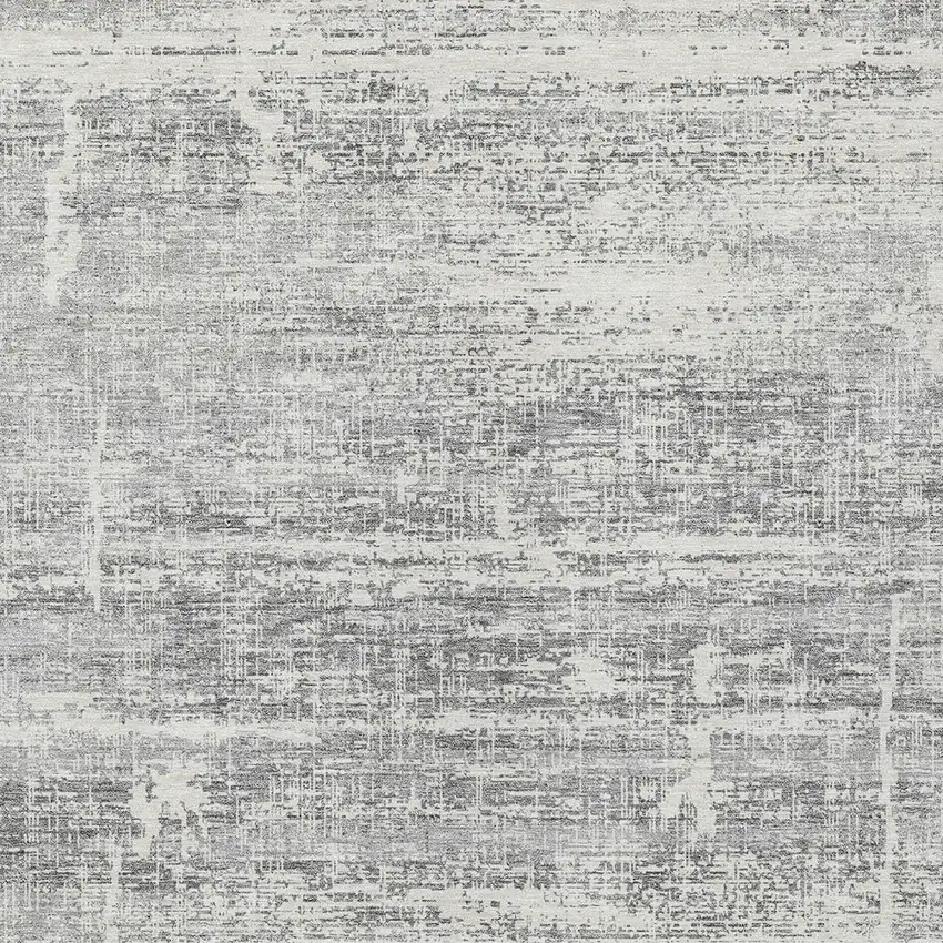 Silver Gray And Charcoal Abstract Washable Indoor Outdoor Area Rug Photo 4