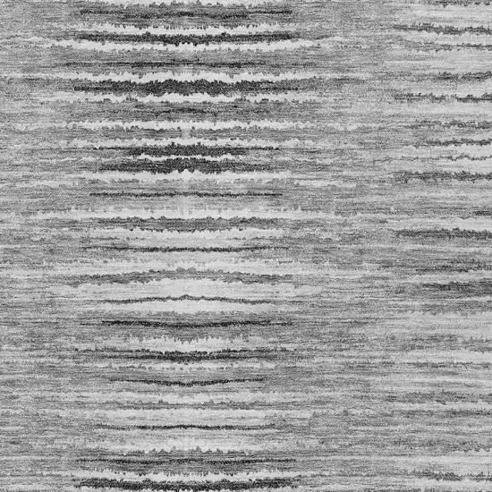 Silver Gray And Charcoal Striped Washable Indoor Outdoor Area Rug Photo 6