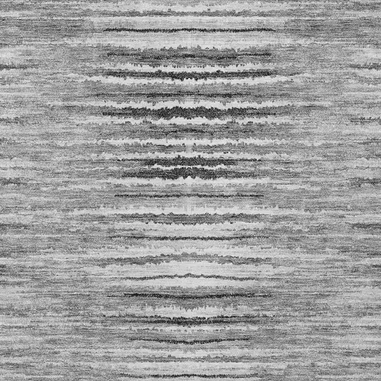 Silver Gray And Charcoal Striped Washable Indoor Outdoor Area Rug Photo 6