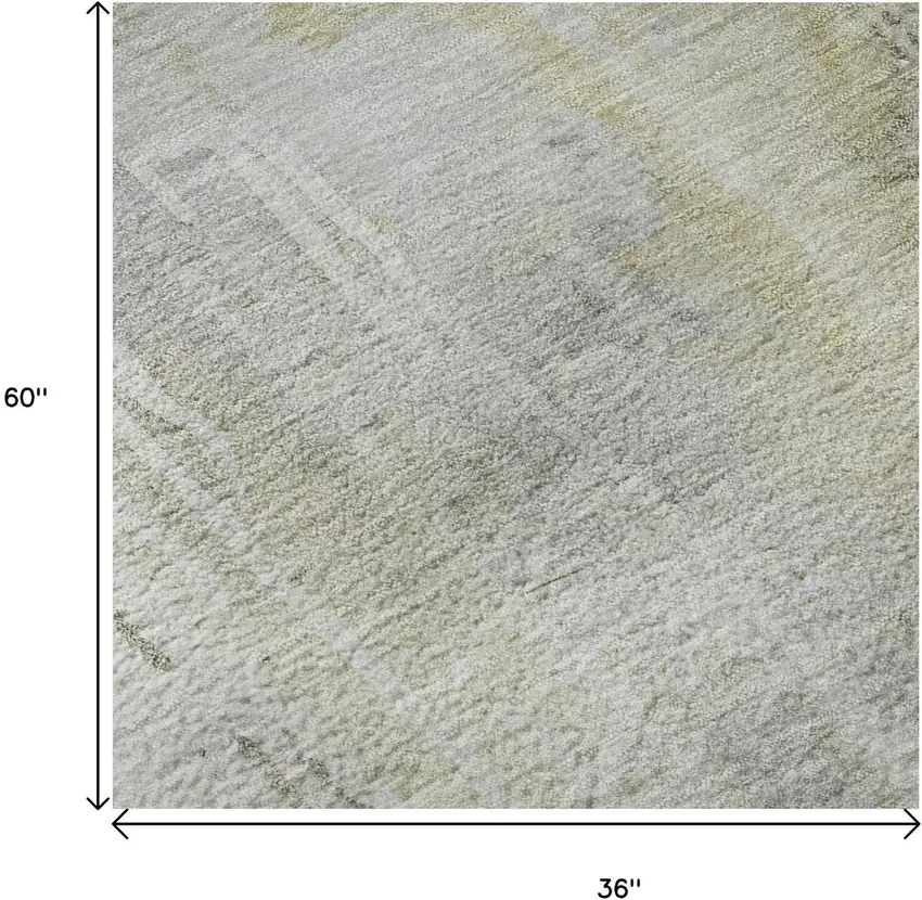Silver Gray And Gold Abstract Washable Area Rug With UV Protection Photo 8
