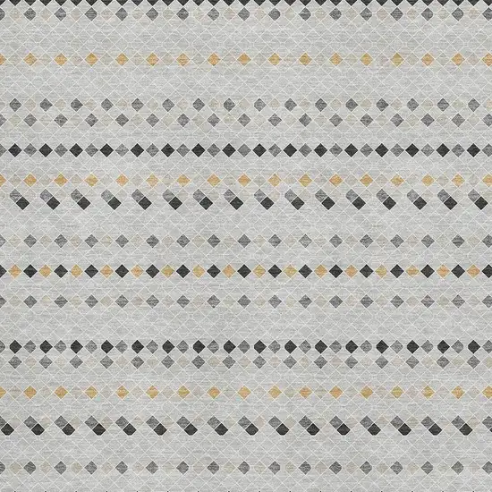 Silver Gray And Gold Striped Washable Area Rug With UV Protection Photo 2