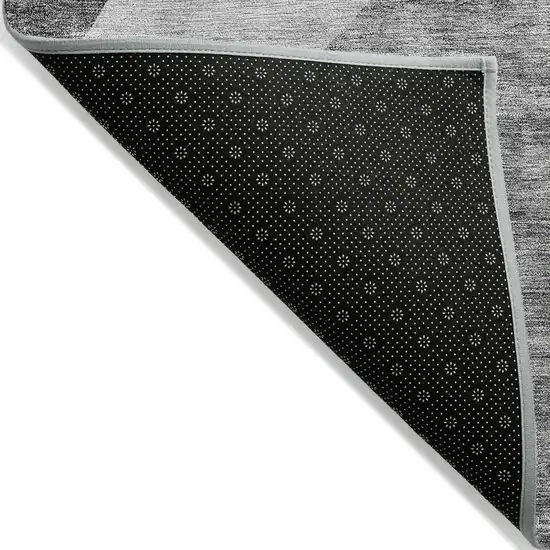 Silver Gray And Graphite Abstract Washable Indoor Outdoor Area Rug Photo 4
