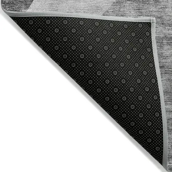Silver Gray And Graphite Abstract Washable Indoor Outdoor Area Rug Photo 4