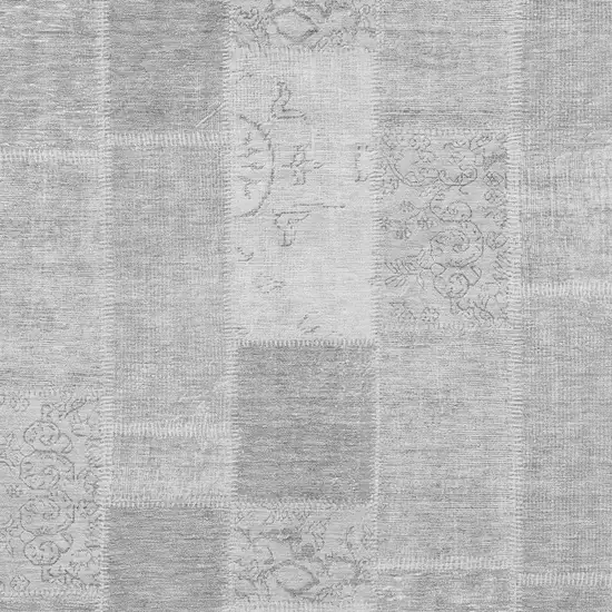 Silver Gray And Graphite Patchwork Washable Indoor Outdoor Area Rug Photo 4