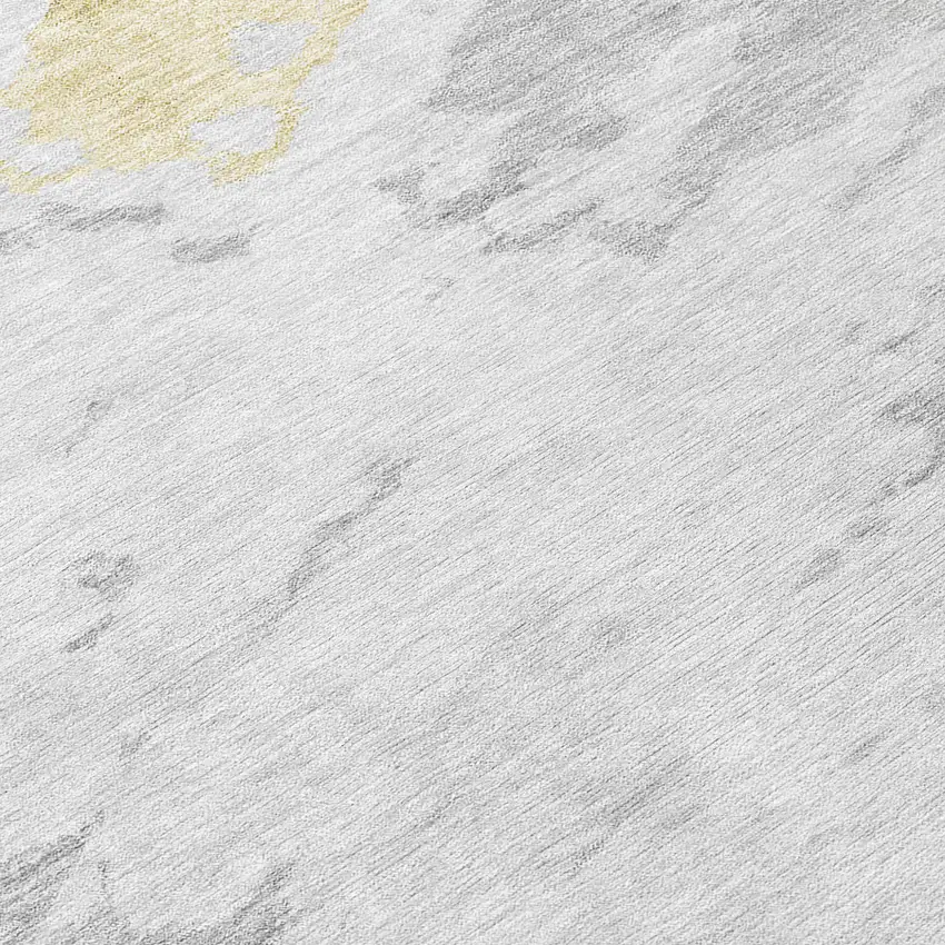 Silver Gray And Ivory Abstract Washable Indoor Outdoor Area Rug Photo 6