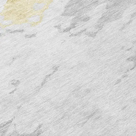 Silver Gray And Ivory Abstract Washable Indoor Outdoor Area Rug Photo 6