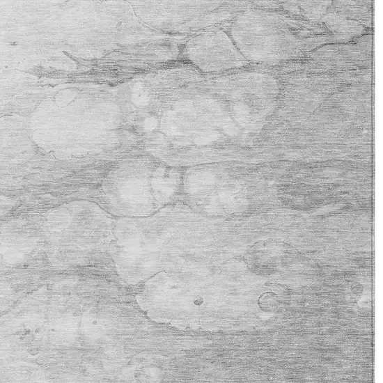 Silver Gray And Ivory Abstract Washable Indoor Outdoor Area Rug Photo 4