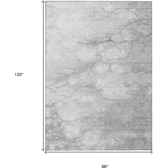 Silver Gray And Ivory Abstract Washable Indoor Outdoor Area Rug Photo 3