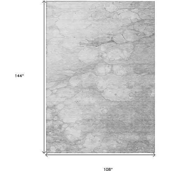 Silver Gray And Ivory Abstract Washable Indoor Outdoor Area Rug Photo 9