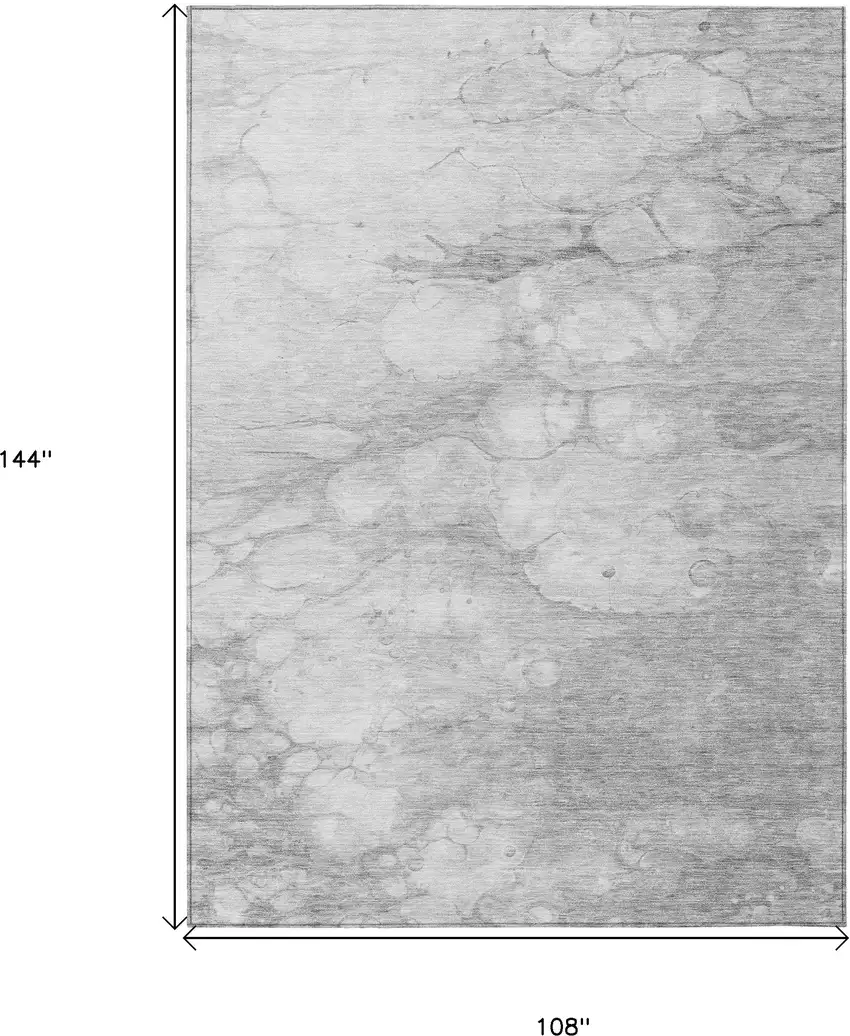 Silver Gray And Ivory Abstract Washable Indoor Outdoor Area Rug Photo 9
