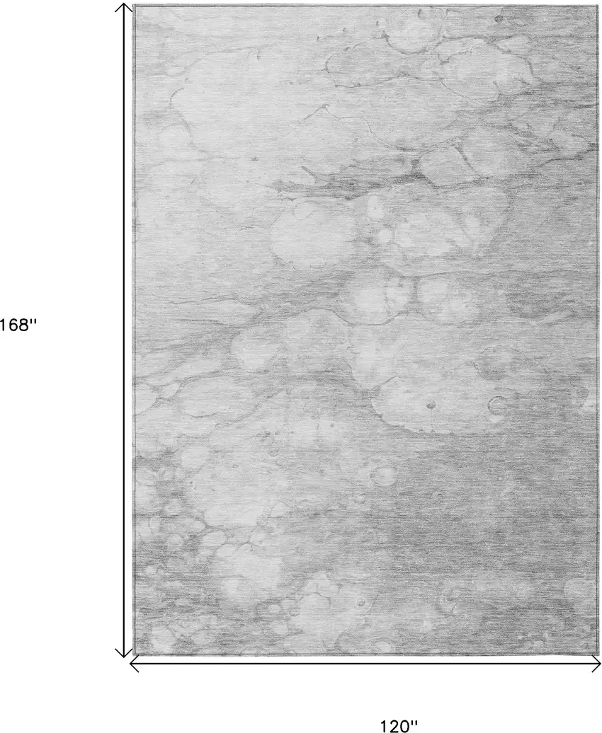 Silver Gray And Ivory Abstract Washable Indoor Outdoor Area Rug Photo 3