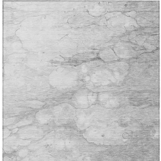 Silver Gray And Ivory Abstract Washable Indoor Outdoor Area Rug Photo 4