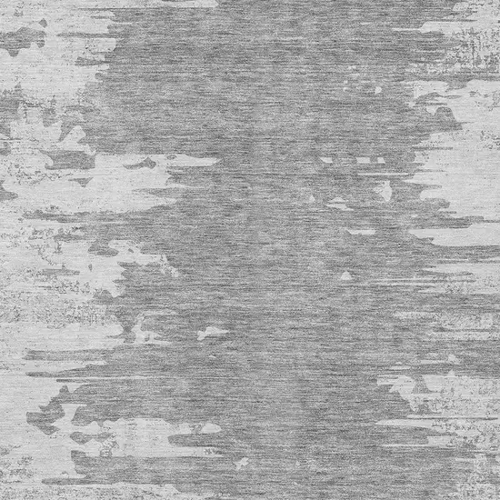 Silver Gray And Ivory Abstract Washable Indoor Outdoor Area Rug Photo 4