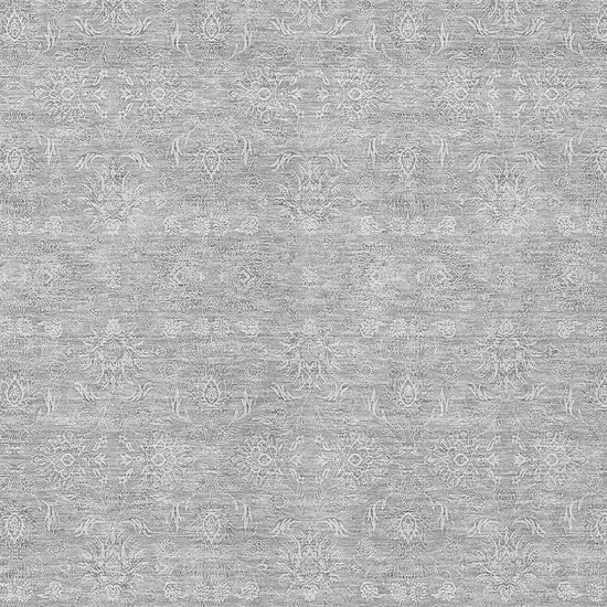 Silver Gray And Ivory Floral Washable Indoor Outdoor Area Rug Photo 4