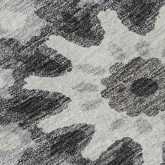 Silver Gray And Ivory Medallion Washable Area Rug With UV Protection Photo 3