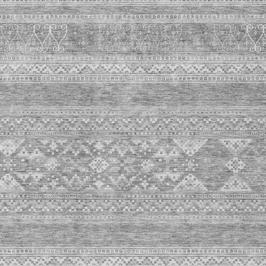 Silver Gray And Ivory Southwestern Washable Indoor Outdoor Area Rug Photo 4