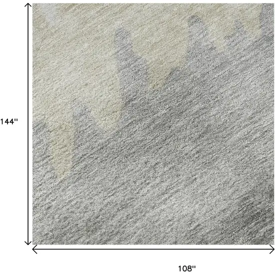 Silver Gray And Ivory Striped Washable Area Rug With UV Protection Photo 8