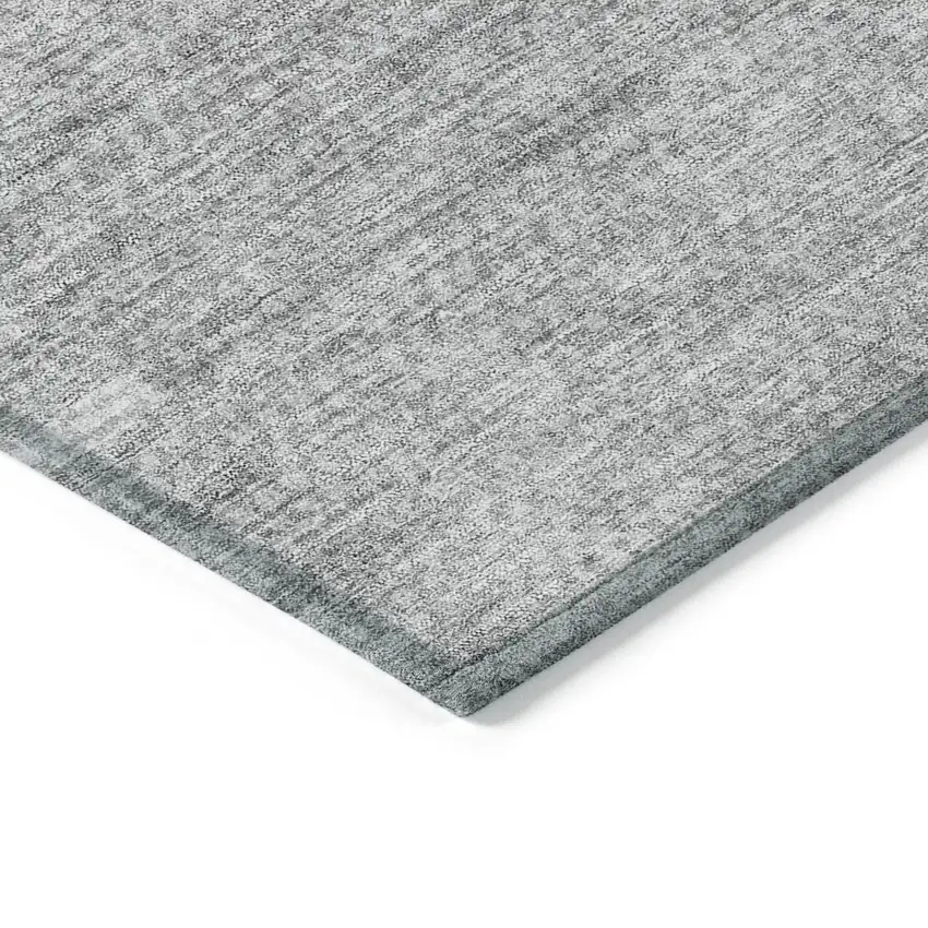 Silver Gray And Ivory Striped Washable Indoor Outdoor Area Rug Photo 4