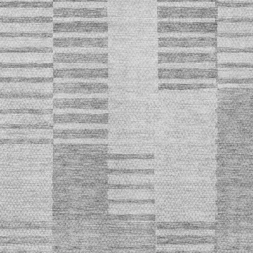 Silver Gray And Ivory Striped Washable Indoor Outdoor Area Rug Photo 5